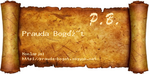 Prauda Bogát névjegykártya